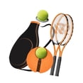 thumbnail image 2 of Juego de retorno de tenis para profesionales del patio trasero, entrenamiento en solitario, entrenador de tenis naranja negro, 2 of 8