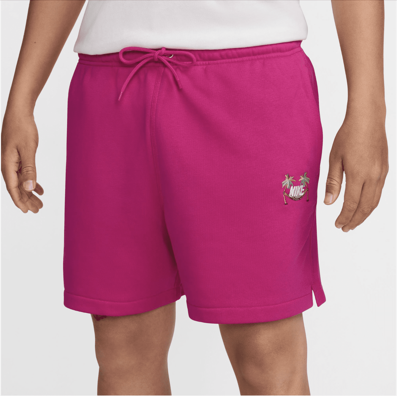 nike men's club fleece shorts pink