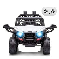 Sakiyr 12V Kids Ride On Car Off-Road with Parent Remote Control, Spring Suspension, LED Lights, Open Doors, Safety Belt, AUX Port, Music, Spring Suspension