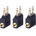 thumbnail image 1 of Adaptadores de vuelo eBoot Airplane Airline para auriculares (paquete de 3, chapado en oro), 1 of 3