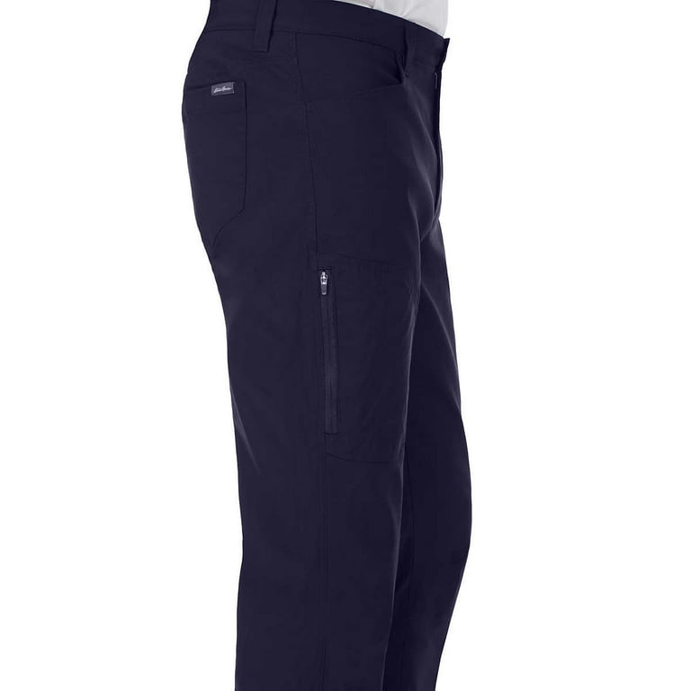 Eddie Bauer Men's UPF 50+ Fleece Lined Tech Pants, Dark Blue 40 x 32