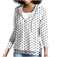 thumbnail image 5 of Wenini Women's Polka Dot Full Zip Hoodie Jacket Long Sleeve Loose Casual Sweatshirt Coat with Side Pockets Fashion Outerwear Coat, 5 of 6