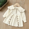 thumbnail image 3 of Godderr Girls Pleated Sweater Dress Sweet Lacey Skirt Outfit 9M-4Y Autumn Winter Knitted Princess Dresses Skirt for Toddler Baby Infant, 3 of 9