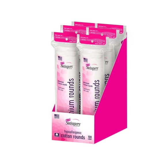 Cotton Rounds Swisppers Premium, 100% algodón natural, 600 unidades