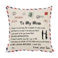 thumbnail image 1 of Cateissary Funda de almohada de piel de melocotón con letras de 45x45cm, diseño personalizado, funda de almohada decorativa, funda de cojín para el Decoración del hogar Hijo a mamá Cateissary HA002997-05, 1 of 6