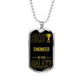 thumbnail image 1 of Best Engineer In The Galaxy Necklace Stainless Steel or 18k Gold Dog Tag w 24", 1 of 8