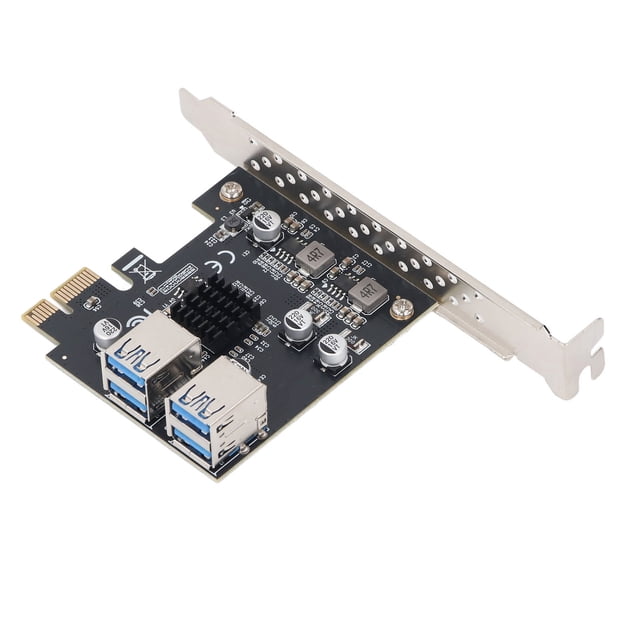 4 Puertos Pante de Adaptador de Elevador PCIe, Dual Capa 4 Puerto PCI E 1X A 4 Adaptador de Ranura USB 3.0 USB3.2 Gen1 Tarjeta de Extensor 5 Gbps Alta VelociDad Para Transmisión