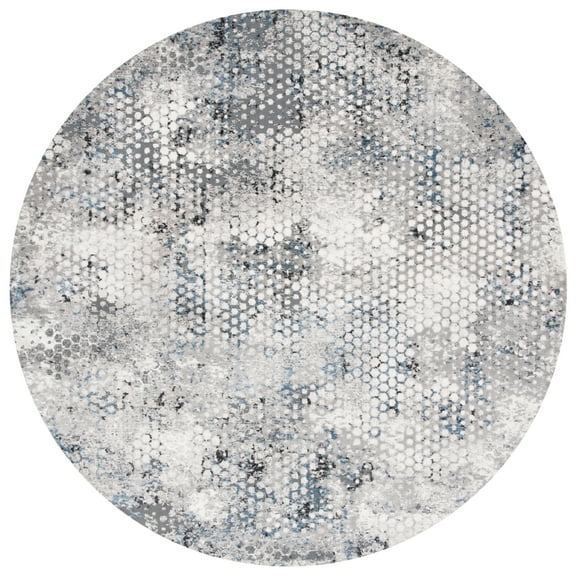SAFAVIEH Invista Amias Geometric Area Rug, Beige/Grey, 6'7" x 6'7" Round