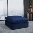 thumbnail image 2 of Meridian Furniture Comfy Navy Velvet Ottoman, 2 of 5