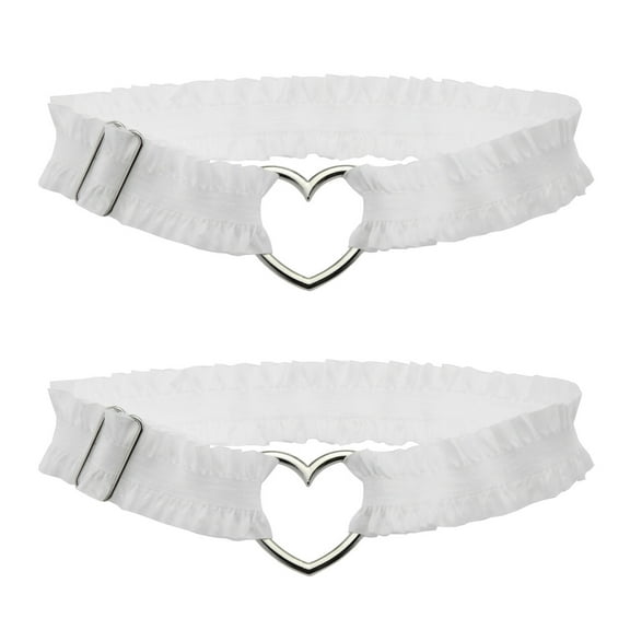 Thigh Garter Heart Lace Ruched Leg Garter Adjustable Cosplay Accessory Thigh Chain Comfortable Fashion Legwear