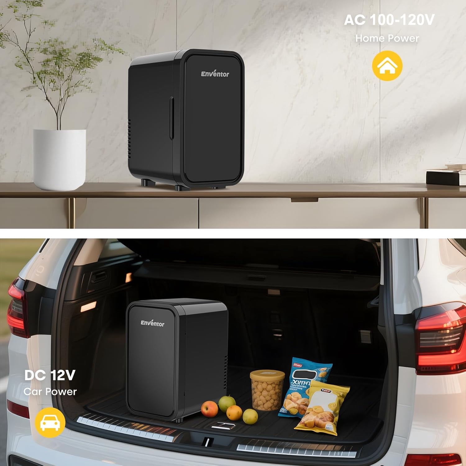 Refrigerator 6L AC  Power Cooler Warmer for Skincare Makeup Car Office Bedroom Black