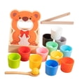 thumbnail image 4 of Juguete de madera para comer, juego de alimentación, actividades de aprendizaje preescolar, motricidad fina Vasos de 12 colores, 4 of 9