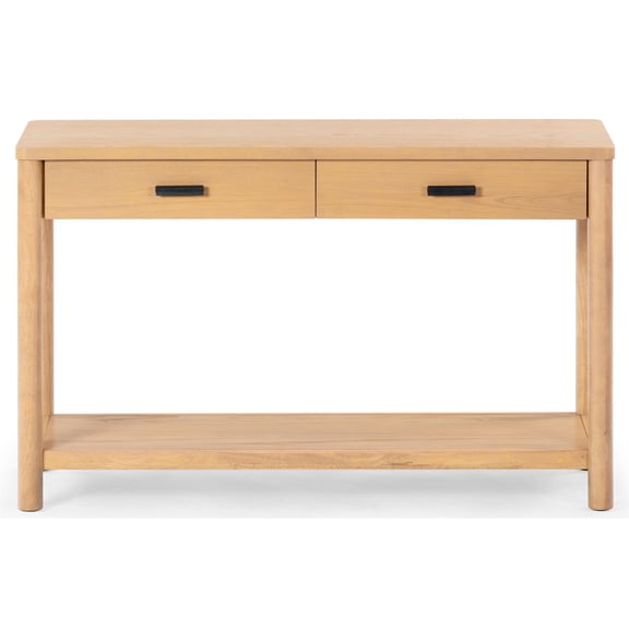 Safavieh Jaylessa Solid Wood 2 Drawer Console Table in Natural