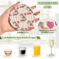 thumbnail image 3 of Haosy Set of 6 Drink Woven Coaster with Holder Heat Resistant Non-Slip Bar Coasters 4 Inches Unicorn and Love Balloon, 3 of 7