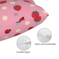 thumbnail image 3 of Rateoe Strawberry and Ladybugs Pattern Decorative Pillow Case,Throw Pillow Covers,Plush Pillow Cover,Soft Pillow Case,Velvet Pillow Case-14"x20", 3 of 6