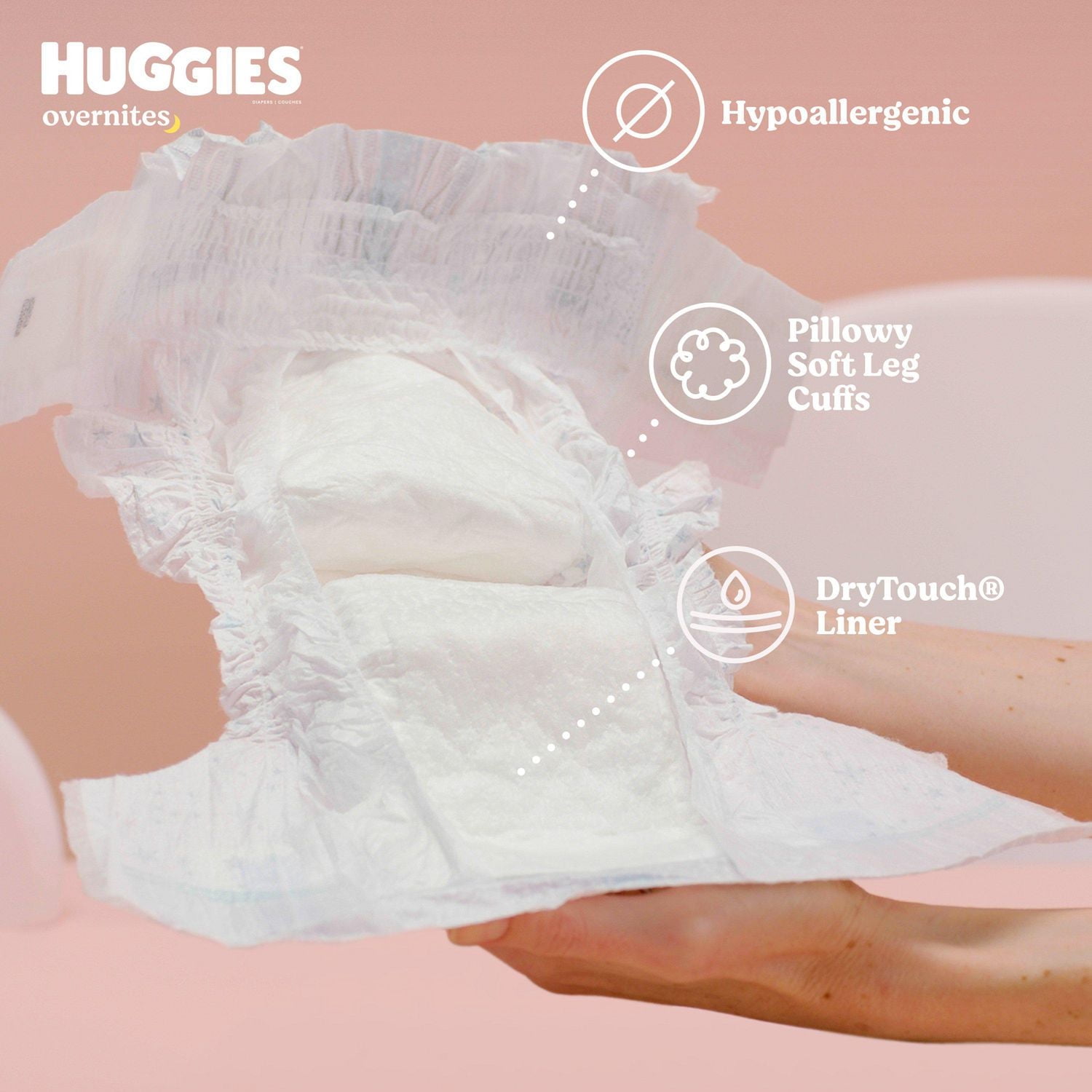 Couches pour bébés Huggies Overnites, Emballage Mega Colossal, Tailles: 4-7 Tailles: 4-7 | 100-60 Unités