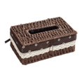 thumbnail image 4 of Caja de pañuelos tejida con cubierta decorativa para servilletas faciales, organizador para coche y dormitorio Café, 4 of 9