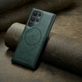 thumbnail image 5 of Magnetic Phone Case for Samsung Galaxy S25 Ultra, Classic Business Shockproof Protective Compatible with MagSafe Charging PU Leather Back Case for Men Women for Samsung Galaxy S25 Ultra - Green, 5 of 7