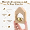 thumbnail image 2 of Uxcell 1-Pack Magnetic Shopkeepers Bell for Door Opening, 2.4inch/6cm Beech Vintage Wind Chime Doorbell with Brass Bell for Front Porch/Garden/Backyard [Beige, House Shape], 2 of 5