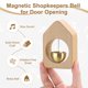 thumbnail image 2 of Uxcell 1-Pack Campana Magnética para Tiendas para Abrir Puertas, Campana de Viento Vintage de 2.4 pulgadas/6 cm de Haya con Campana de Latón [Beige, Forma de Casa], 2 of 6