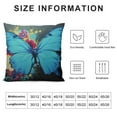 thumbnail image 6 of Nawypu  Butterfly Decorative Throw Pillow Cover Case Watercolor Butterflies Lotus Flower Bold Splash Doodle  Pillow Cases Square Standard Cushion Covers for Couch Sofa Bed 2Pcs, 6 of 6