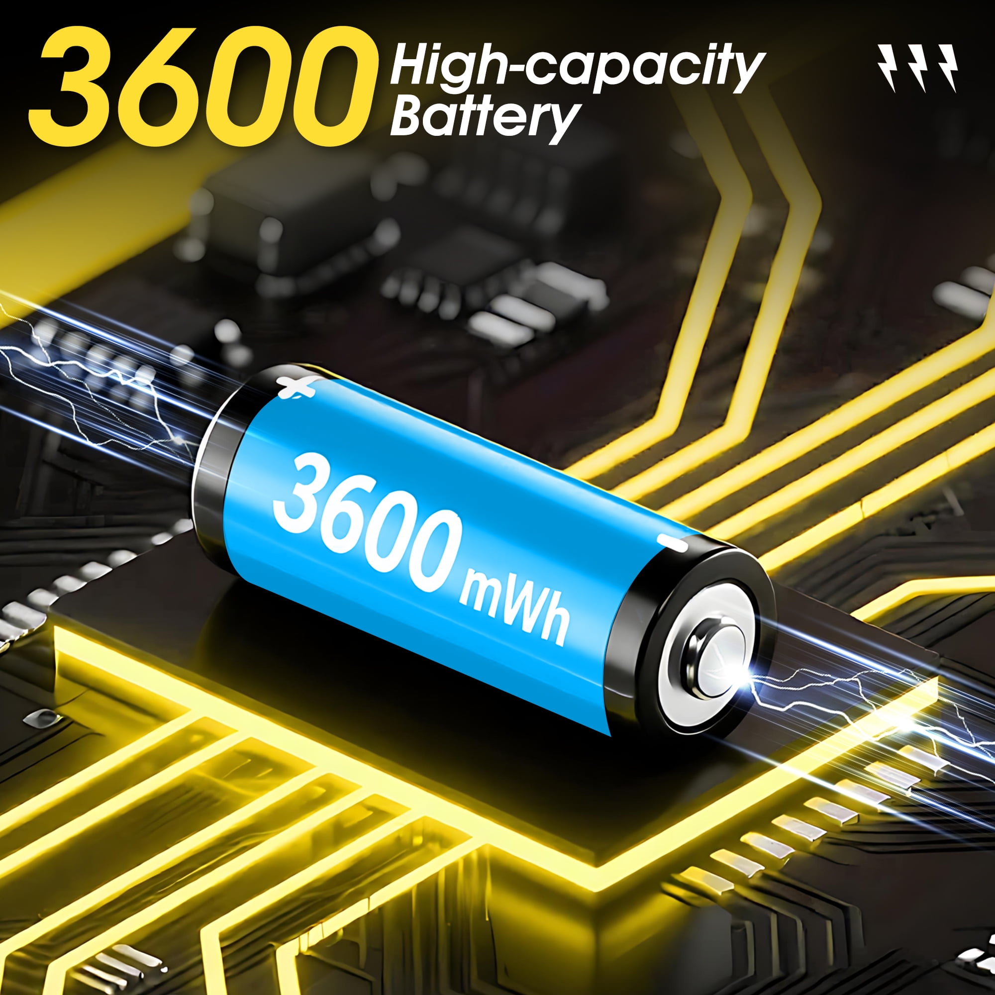 Pecham 8PCS Rechargeable Lithium AA Batteries with Charger, 3600mWh 1.5V Batteries with 2000+ Cycle Times for Xbox, Blink, Remote Controls