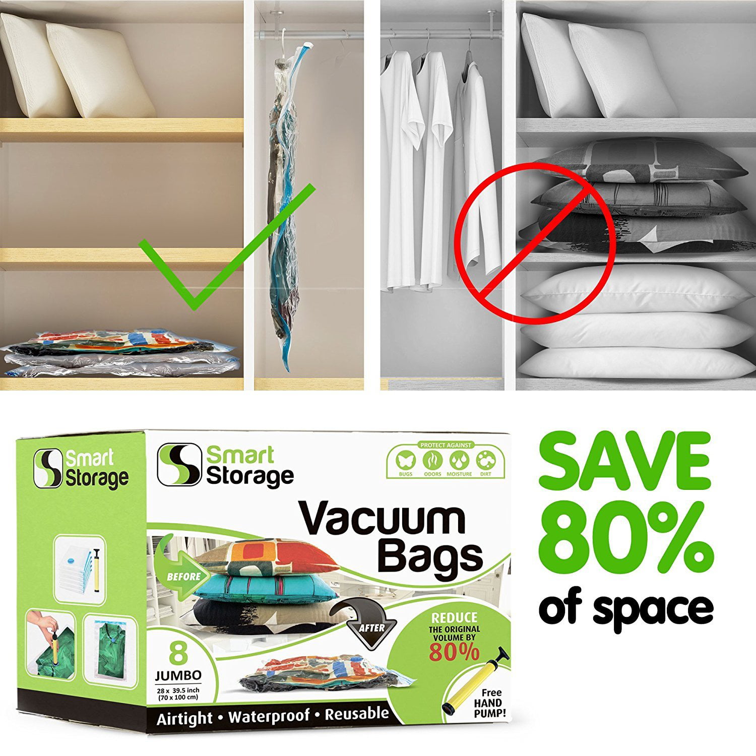 Vacuum Storage Space Saving Bag Bags Compressed Travel Saver Large Reu O2Q2 A6M3 