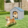 thumbnail image 6 of Bifanuo Durable Dog House for Small to Medium Dogs, PP Material Weatherproof Puppy Shelter with Elevated Floor & Air Vents, Easy Clean, Blue, 26.2"L x 24"W x 26"H, 6 of 8