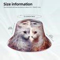 thumbnail image 4 of Vsdgher White Red Cat Couple Print Bucket Hat for Men&Women Bucket Hat Reversible Summer Double-Side-Wear Travel Gardening, Beach, Camping, Hiking, Fishing Cap, 4 of 5