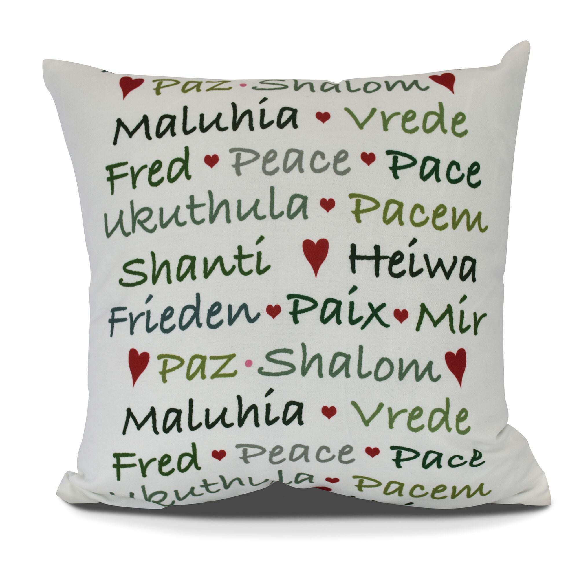 Words of Peace, Word Print Pillow