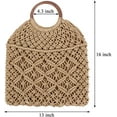 thumbnail image 2 of Kukuzhu Handmade Straw Bag Travel Beach Fishing Net Handbag Shopping Woven Shoulder Bag for Women, 2 of 5