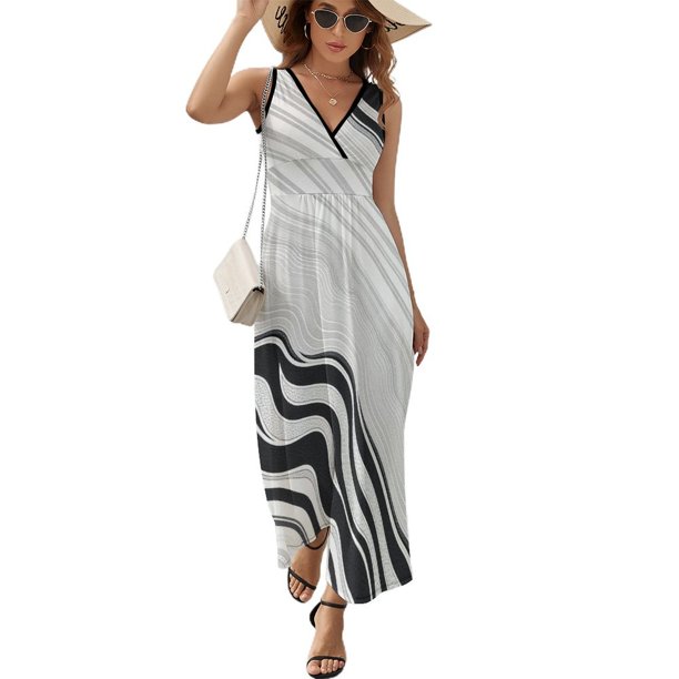 Irregular Stripe Vestido Sin Mangas , Vestidos De Lujo Para Ocasiones Oficiales