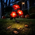 thumbnail image 4 of Solar Halloween Rose Stake Lights, Outdoor LED Garden Decor With 3 Eyeball Rose Flowers, Auto‑On Night Lighting, Waterproof Landscape Ornament For Yard Pathway Lawn Halloween Party, 4 of 6