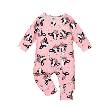 

Baby Easter Romper Boys Girls Long Sleeve Cartoon Animal Prints Romper Jumpsuit Clothes