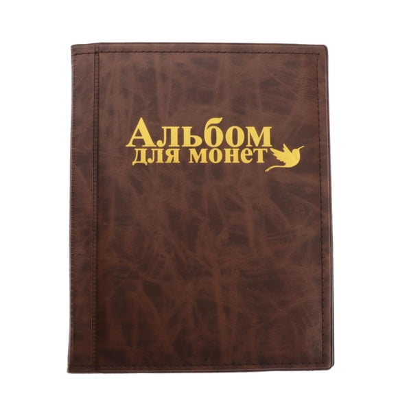 Carpeta de almacenamiento con 250 bolsillos para coleccionar, color marrón