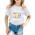 thumbnail image 2 of ZHOGXU Kids Girls Boys T Shirts Short Sleeve Crew Neck Back To School Letter Print Loose Fit Comfortable Top Tees For Casual Daily Wear,White,6-7 Years, 2 of 4
