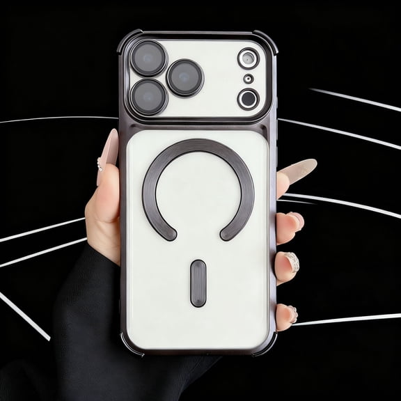 For iPhone 13 Pro Max Phone Case,Built-in Camera Lens Protector,Anti-fingerprint Matte Translucent Back,Compatible with Mag-Safe,TPU Shockproof Four-corner Anti-fall,Ultra Slim Phone Case,Black