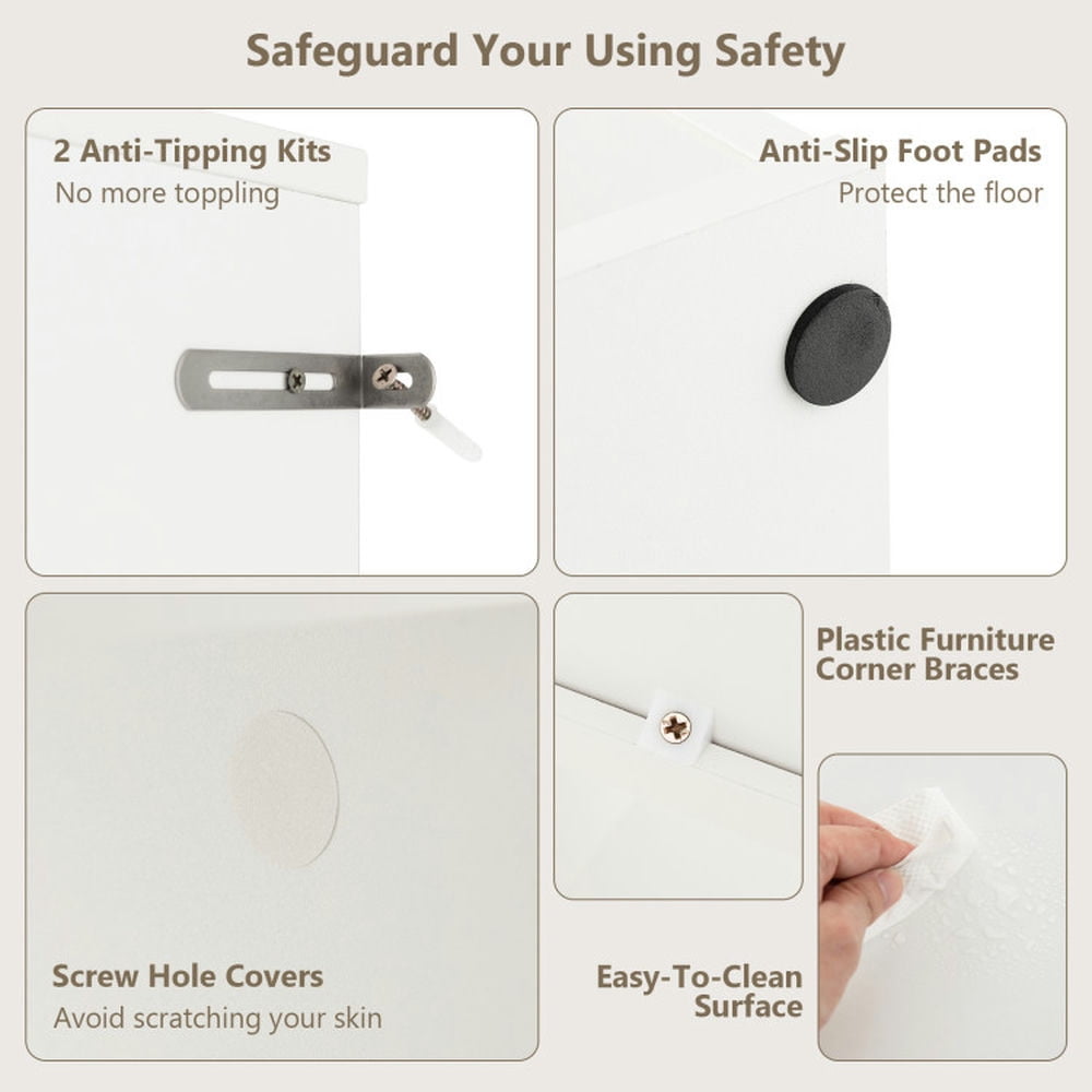 Demi Bonn 6-Cube Bookshelf 4-Tier Floor Display Shelf Bookcase, White