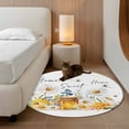 thumbnail image 2 of Round Rugs 3Ft, White Daisy Round Area Rug Washable Indoor Throw Carpet, Spring Floral Elegant Farmhouse Botanical Bees Small Non Slip Circle Rug for Bedroom Living Room Home Decor Aesthetic, 2 of 8