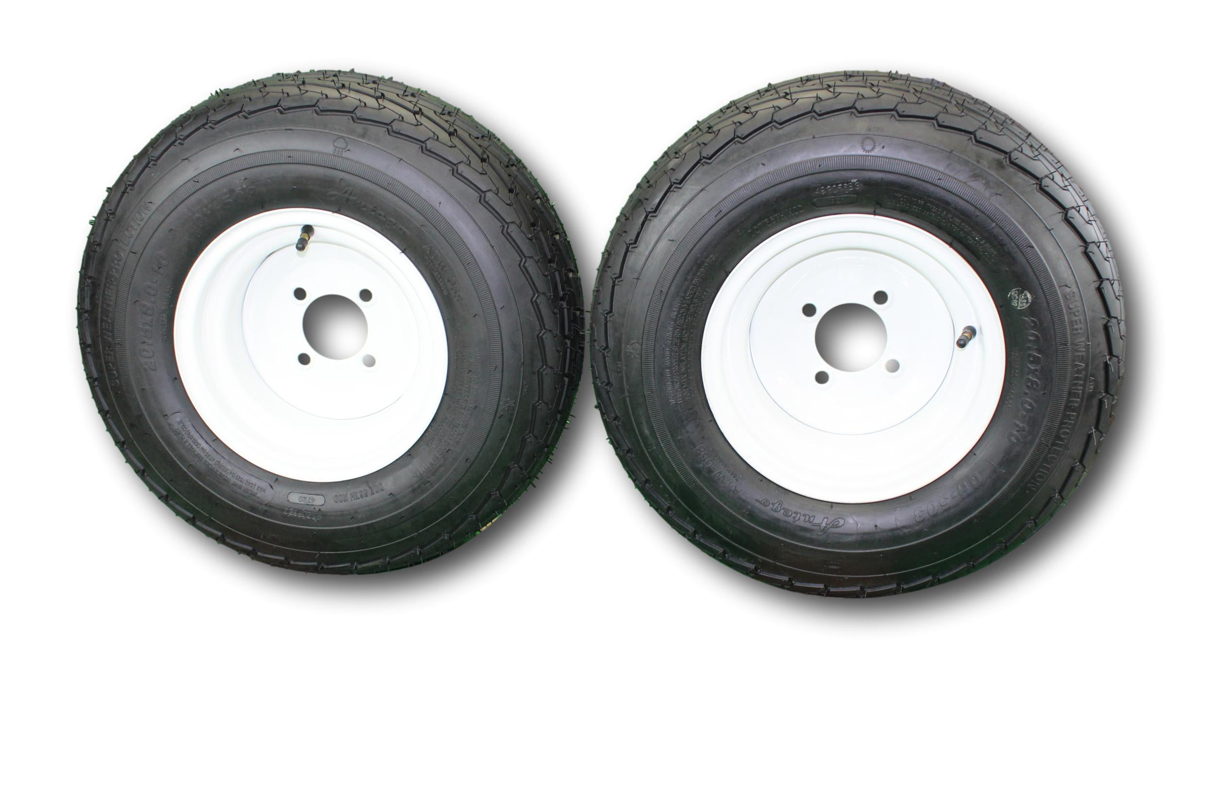 20.5X8.00-10 Loadstar Trailer Tire LRC on 5 Bolt Silver Wheel 205/65-10 6 Ply 