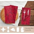 thumbnail image 4 of GZHJMY Vintage Poinsettia Flowers Cloth Napkins, Set of 6 20 x 20 Inch Soft & Comfortable Polyester Dinner Napkins for Family, Restaurant, Weddings, Parties, Celebration, 4 of 5
