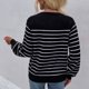 thumbnail image 4 of Prendas de Punto Cárdigan con Botones a Rayas de Manga Larga Jersey de Punto Informal para Mujer Negro XL, 4 of 6
