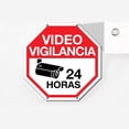 thumbnail image 1 of Señalamiento: "Video vigilancia 24 horas" en color rojo. Impreso sobre plástico estireno calibre 40, ideal para interior o exterior. Medidas: 27 x 27 cm. Señalética, Letrero, Señal., 1 of 4