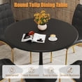 thumbnail image 5 of 5-Piece Dining Table Set, 31.5" Round Tulip Pedestal Dining Table and 4 Ergonomically Designed PU Chairs, Dining Table Set for Kitchen, Living Room, Office, 5 of 7