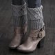 thumbnail image 4 of Calcetines de punto lisos con puños vueltos para mujer, 4 of 4