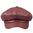 thumbnail image 2 of Minzimin 8 Panels Newsboy Caps for Women, PU Leather Cabbie Painter Hat Gatsby Ivy Beret Cap, 2 of 4
