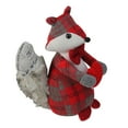 thumbnail image 2 of 11" Red and Gray Plaid Fox Holding Heart Christmas Tabletop Figurine, 2 of 3