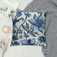 thumbnail image 2 of Creowell Chinoiserie Pillow Covers Navy Blue White Floral Pillow Covers Vintage Farmhouse Flower Outdoor Pillowcase Square Cushion Cover for Bedroom Sofa Couch Living Room Home Decor 18x18in, 2 of 5