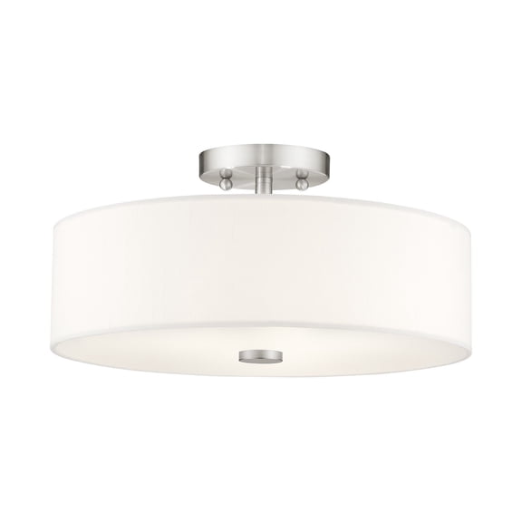 Livex Lighting - Meridian - 3 Light Semi-Flush Mount in Modern Style - 15 Inches