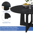thumbnail image 5 of Round Dining Table for 4-6, PAPROOS 47'' Large Wood Kitchen Table, Dining Room Table with Wide Tabletop & Cross Base, Circle Dining Table Dinner Table for Kitchen Dining Room, Black(Only Table), 5 of 10